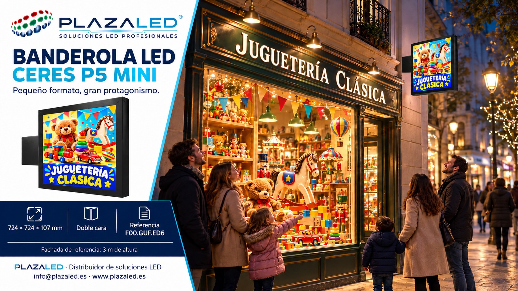 Banderola LED CERES P5 MINI: pequeño formato, gran protagonismo