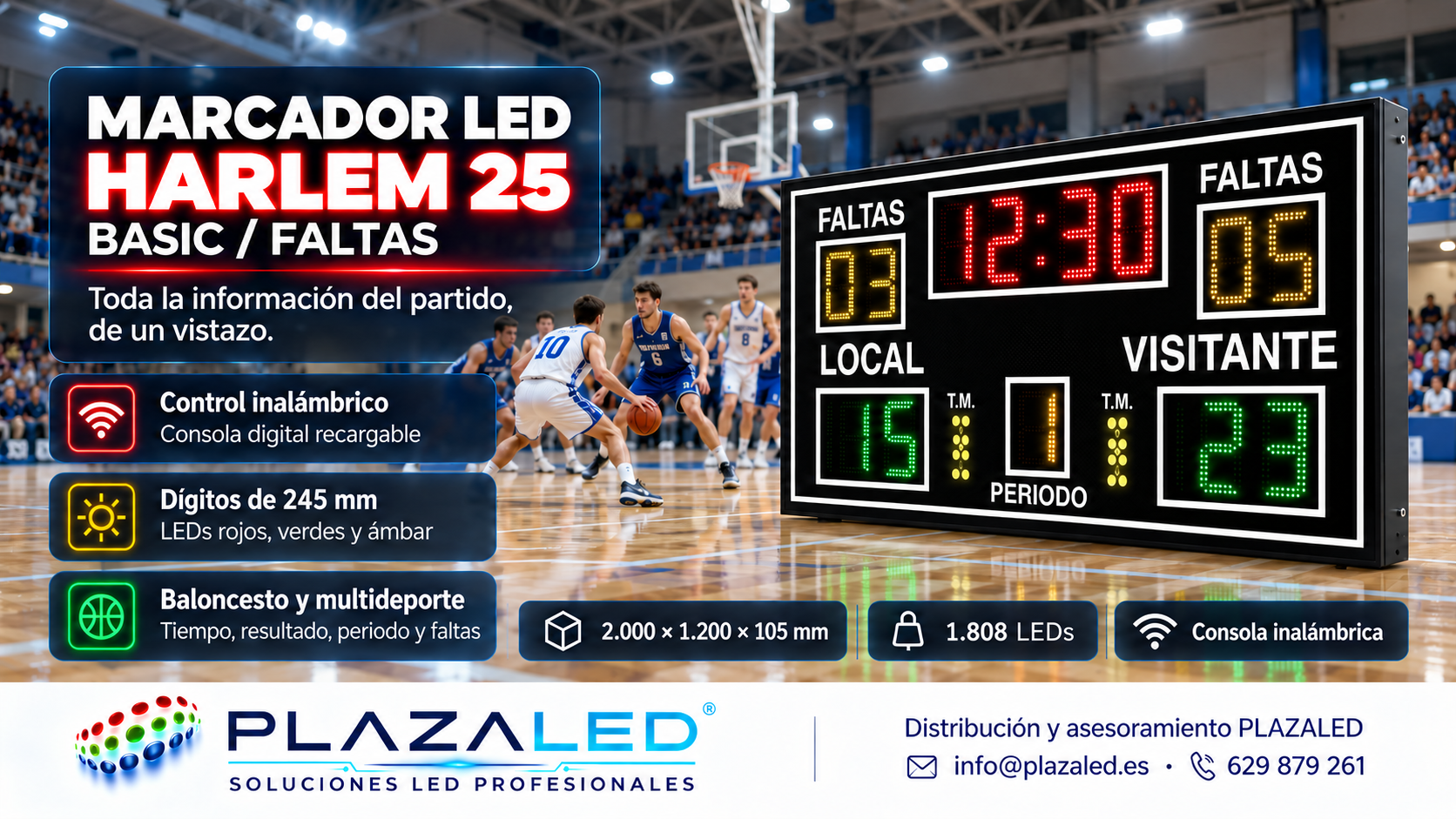 Marcador LED HARLEM 25 BASIC / FALTAS
