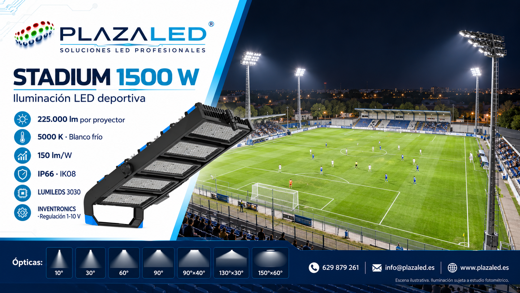 Foco Proyector LED Stadium 1500W: potencia y rendimiento profesional